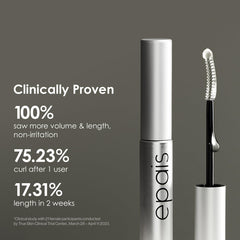 EPAIS serum close-up shows peptide and biotin ingredients for lash vitality.
