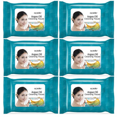 Epielle Argan Oil makeup remover wipes in an open pack for on-the-go cleansing.