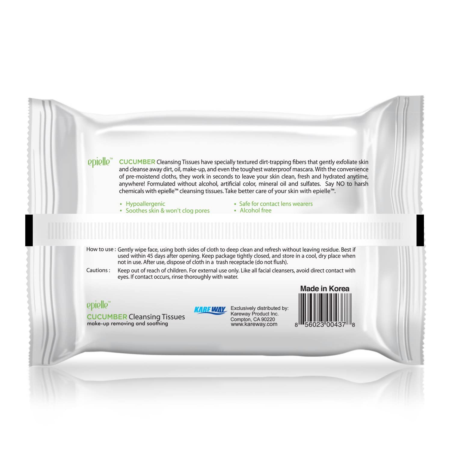 Epielle cucumber wipes bulk pack supports daily skincare on the go.