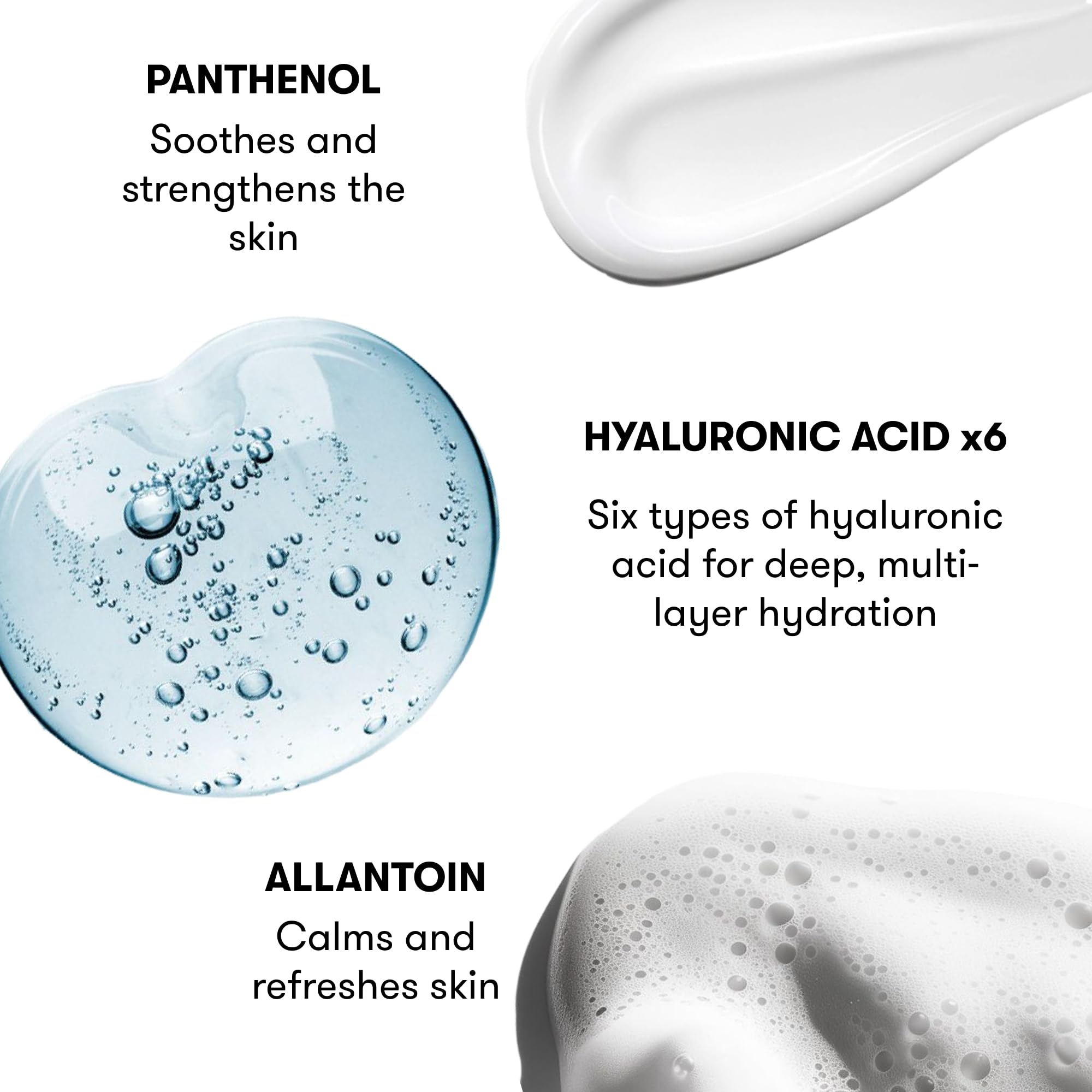 Epielle Hyaluronic Acid mask on skin demonstrates instant dryness relief and hydration.