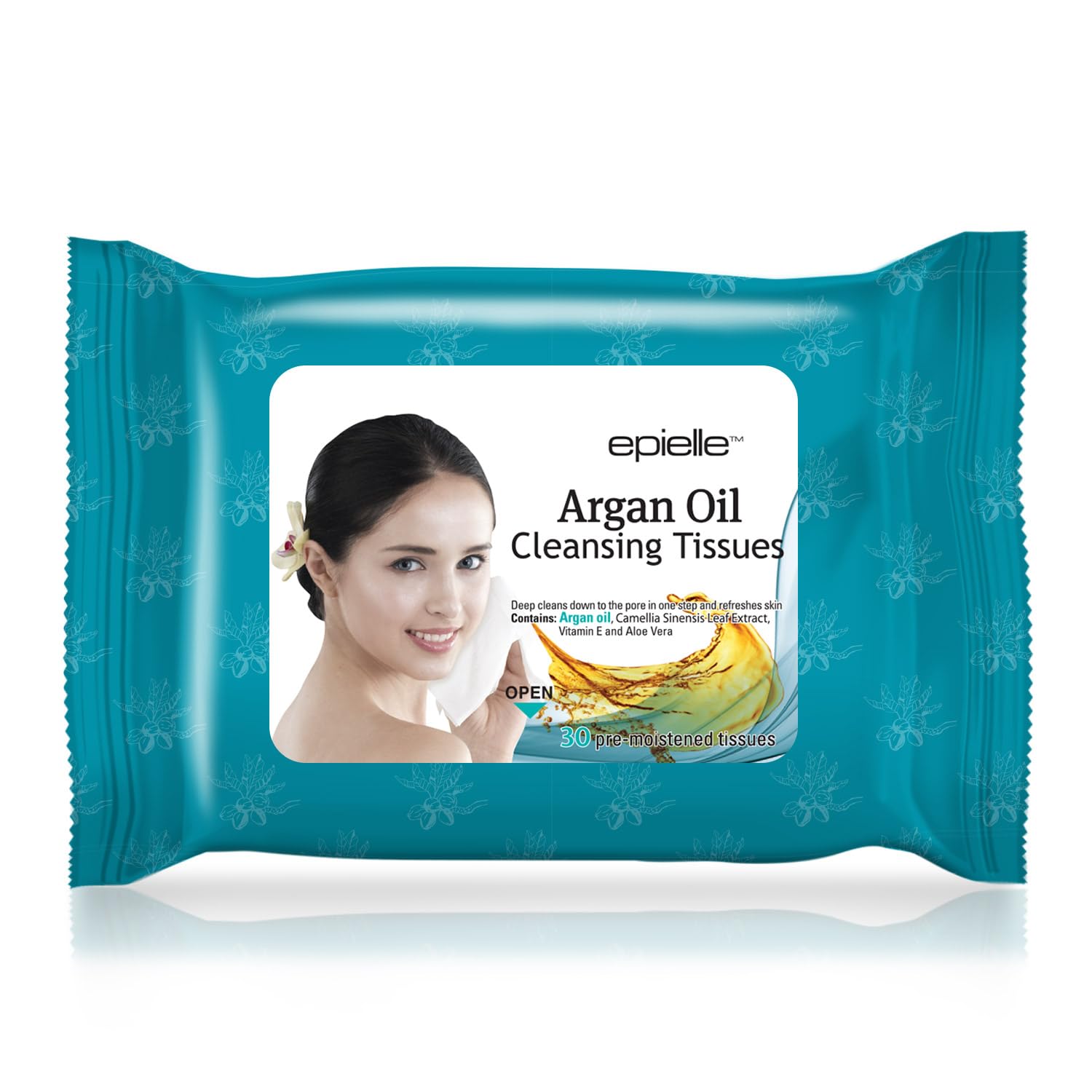 Epielle Makeup Remover Wipes featuring collagen for a gentle skin-softening cleanse.