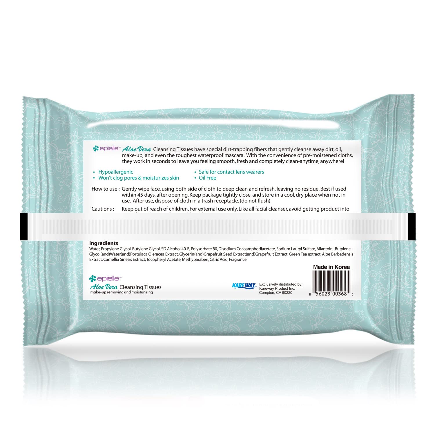 Epielle Makeup Remover Wipes ideal for gym bags and on-the-go routines.