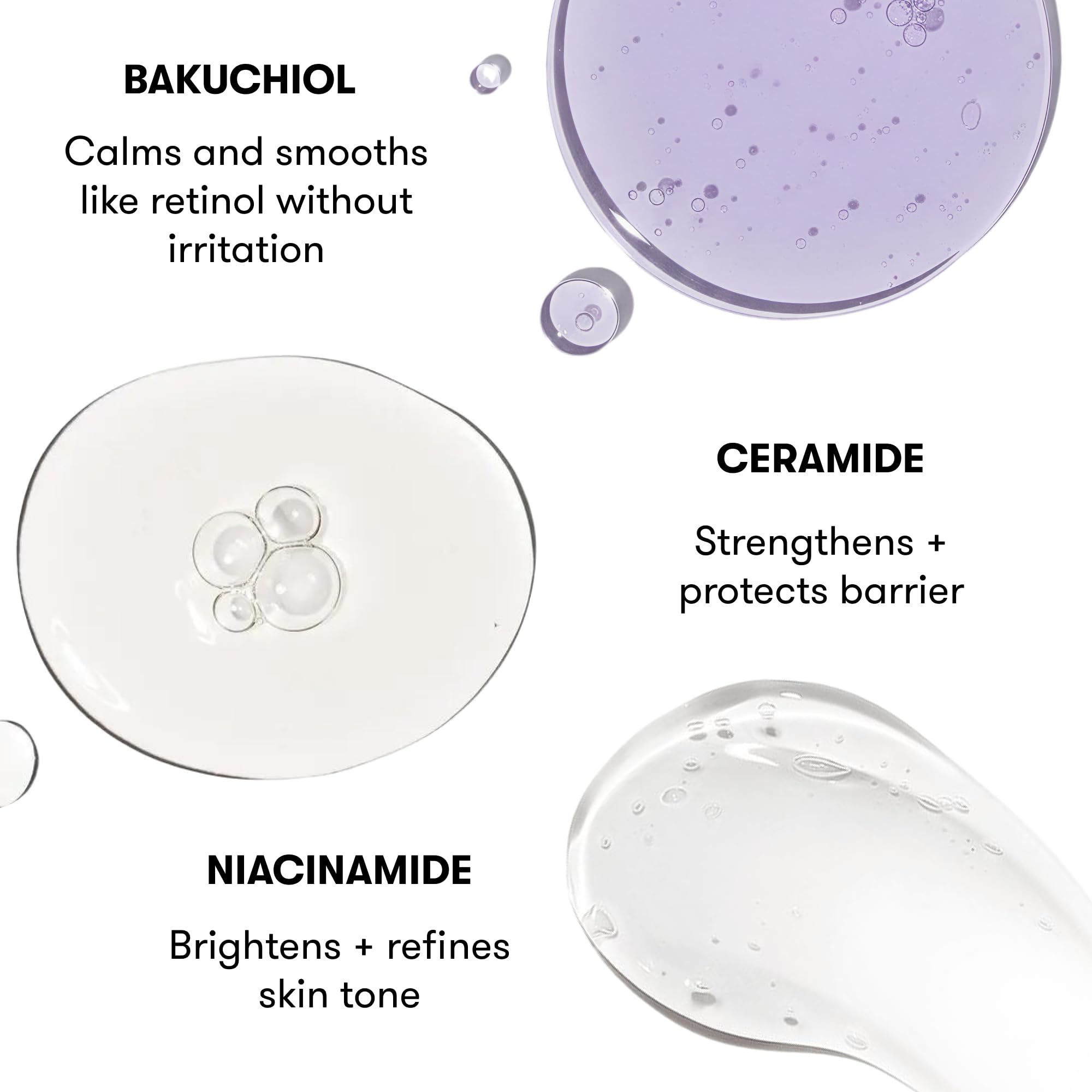 Epielle Niacinamide Bakuchiol close-up suggesting gentle renewal and renewal benefits.