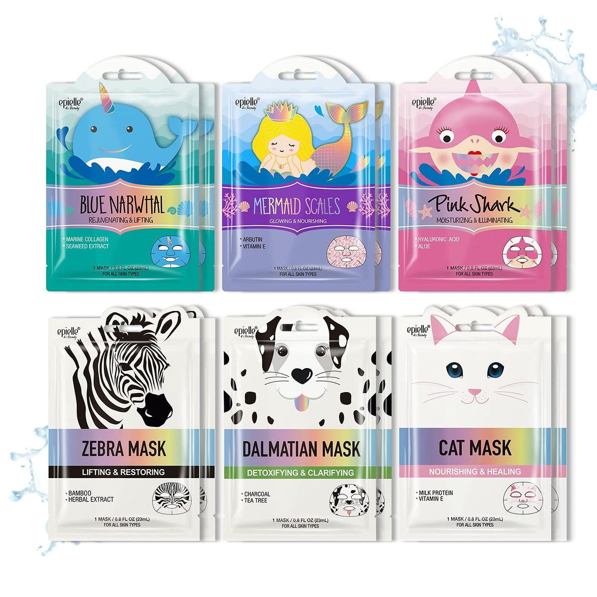 Epielle Wave and Wild zebra mask for hydration and playful routines