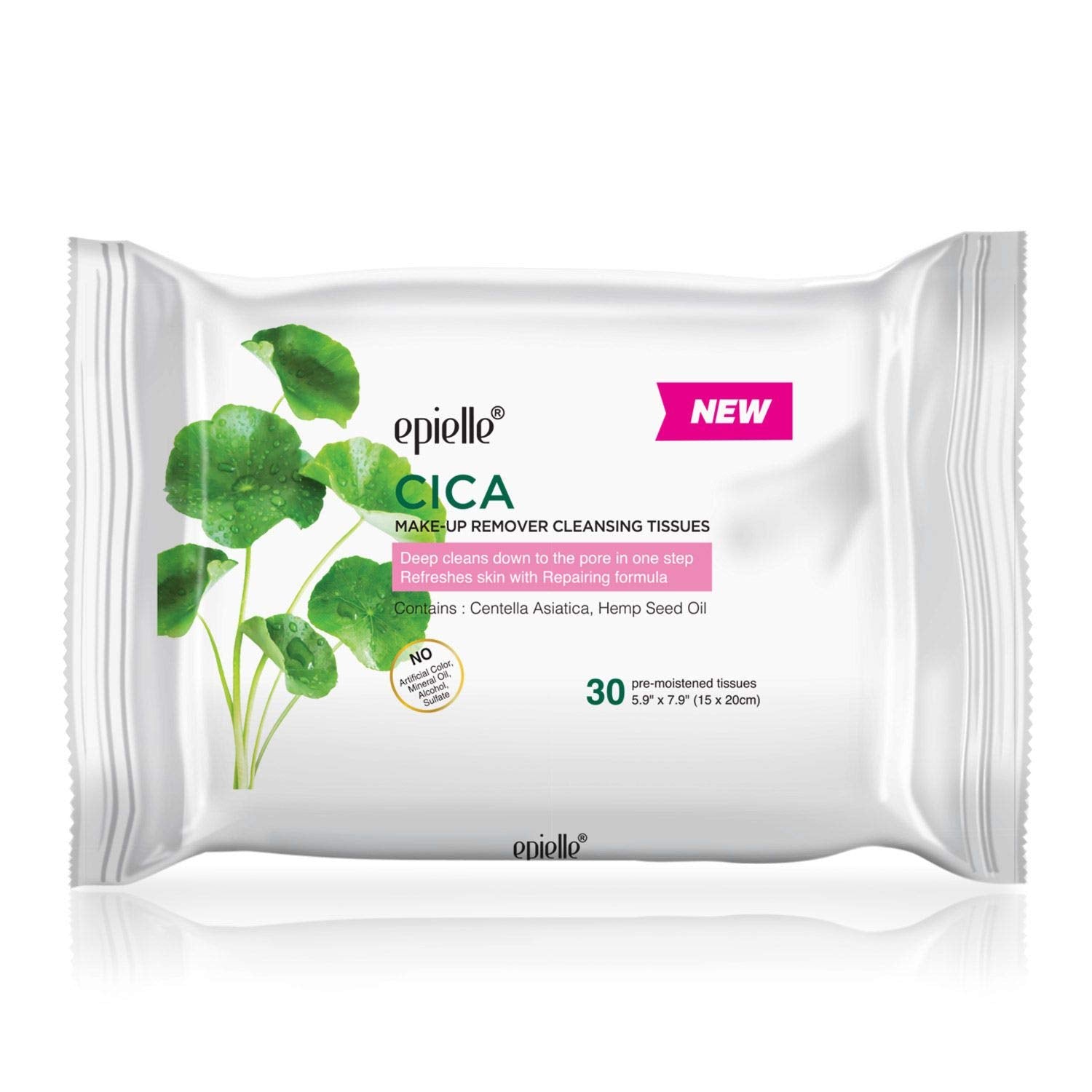 Epielle wipes with witch hazel and green tea for a soothing cleanse.