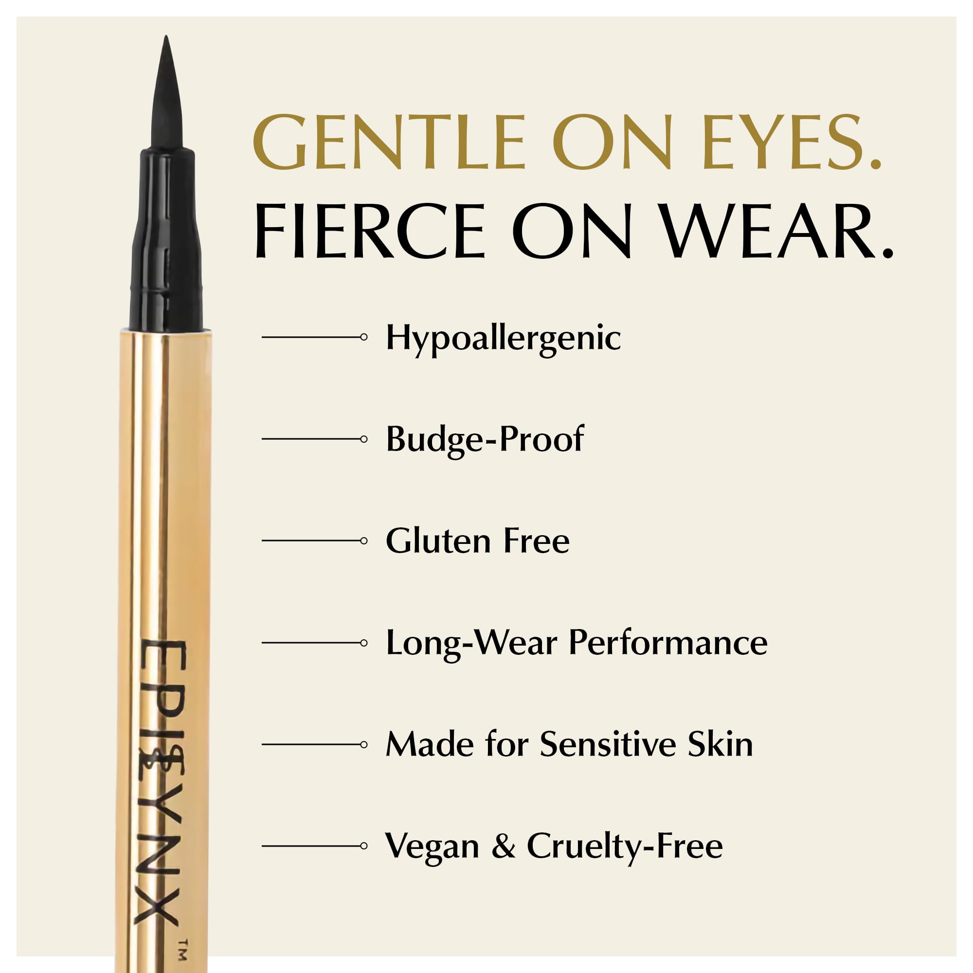 Fast-drying EPILYNX liquid eyeliner for smooth application