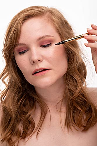 Travel-friendly 2 mL bottle shown with makeup essentials.