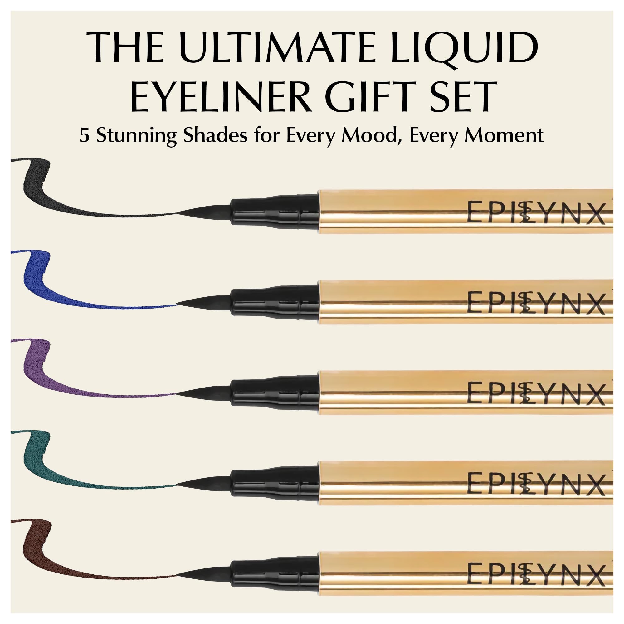 EPILYNX liquid eyeliner fine brush tip enables precise, clean winged lines