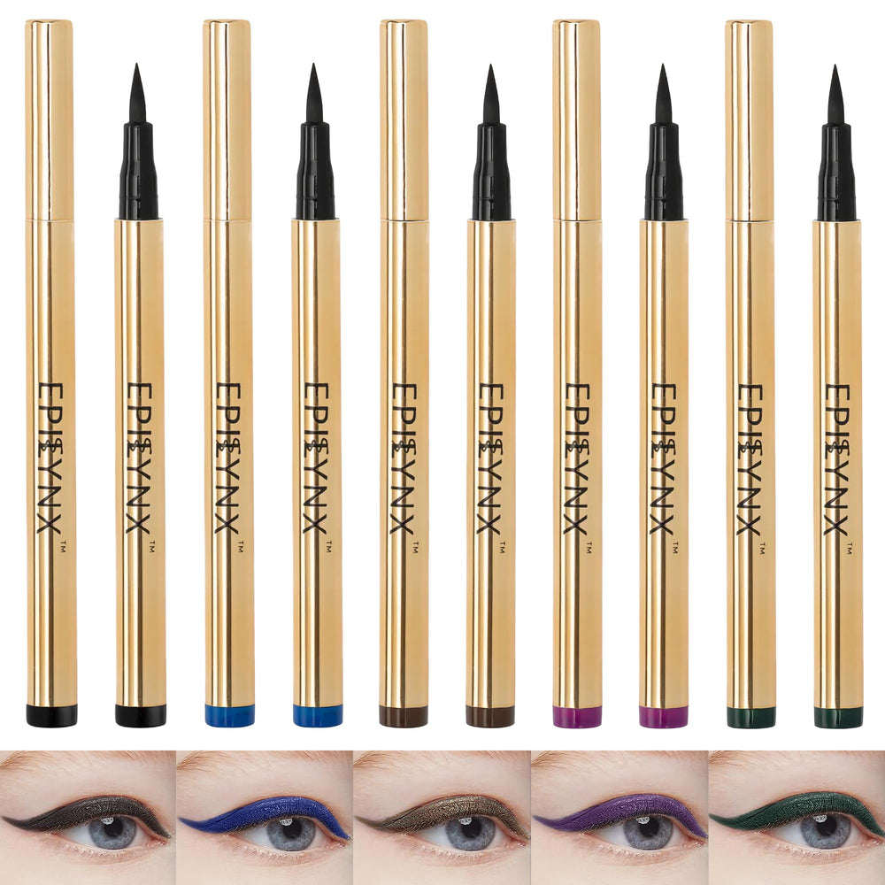 EPILYNX liquid eyeliner packaging shows a sleek 5-shade gift set for gifting