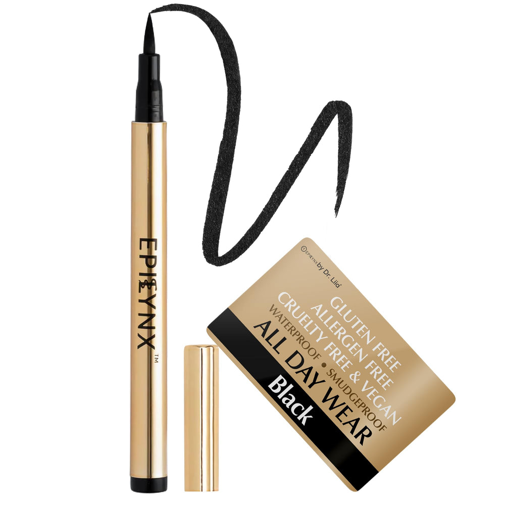 EPILYNX liquid eyeliner precision brush close-up for sharp wings and clean lines