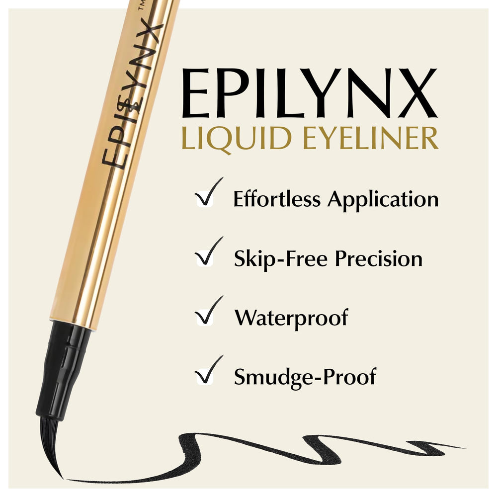 EPILYNX waterproof finish swatch demonstrates smudge-proof, all-day wear
