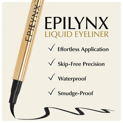 EPILYNX waterproof finish swatch demonstrates smudge-proof, all-day wear