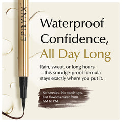 EPILYNX waterproof swatch demonstrates durable wear for day-to-night looks.