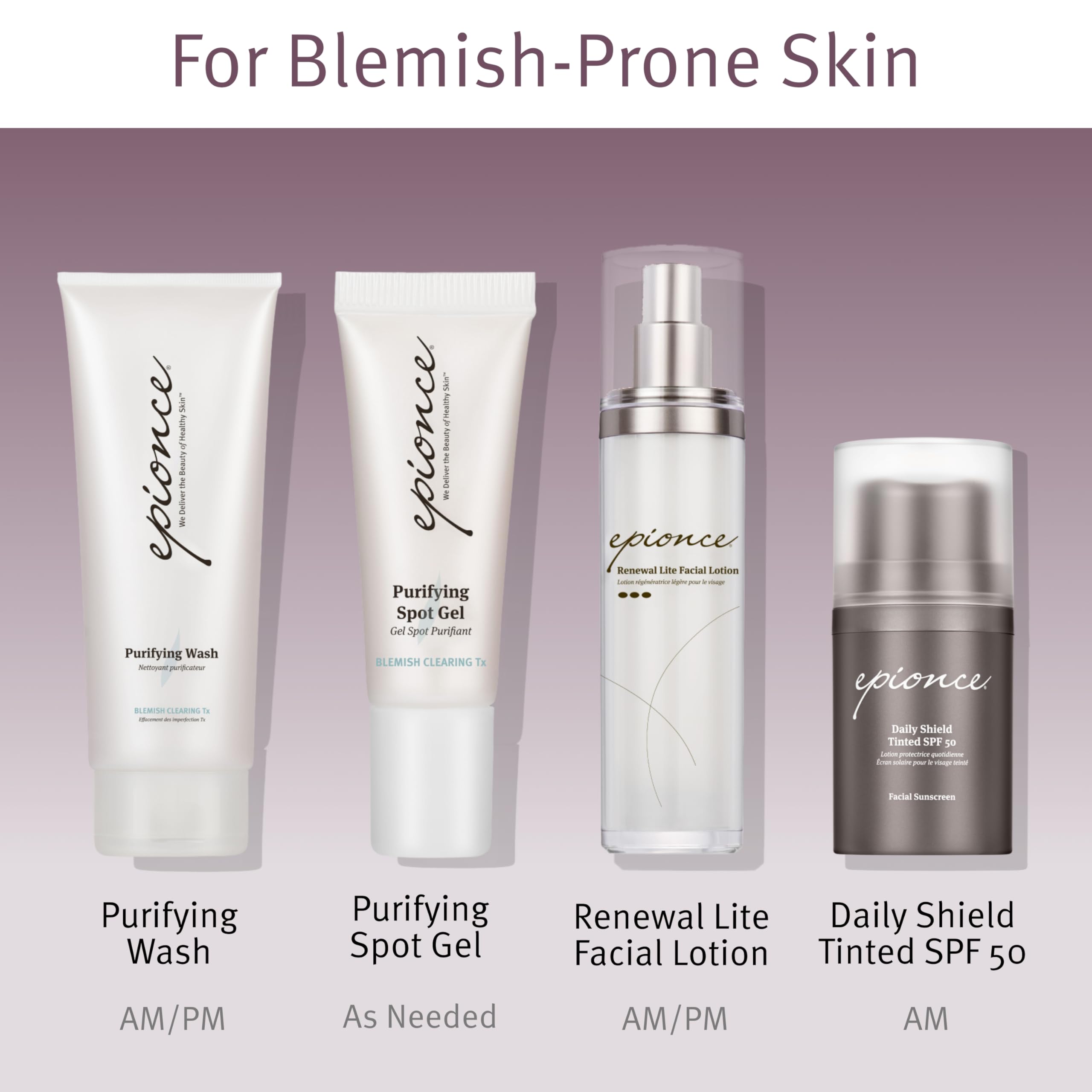 Epionce fast-acting blemish gel close-up underlines quick, localized care.
