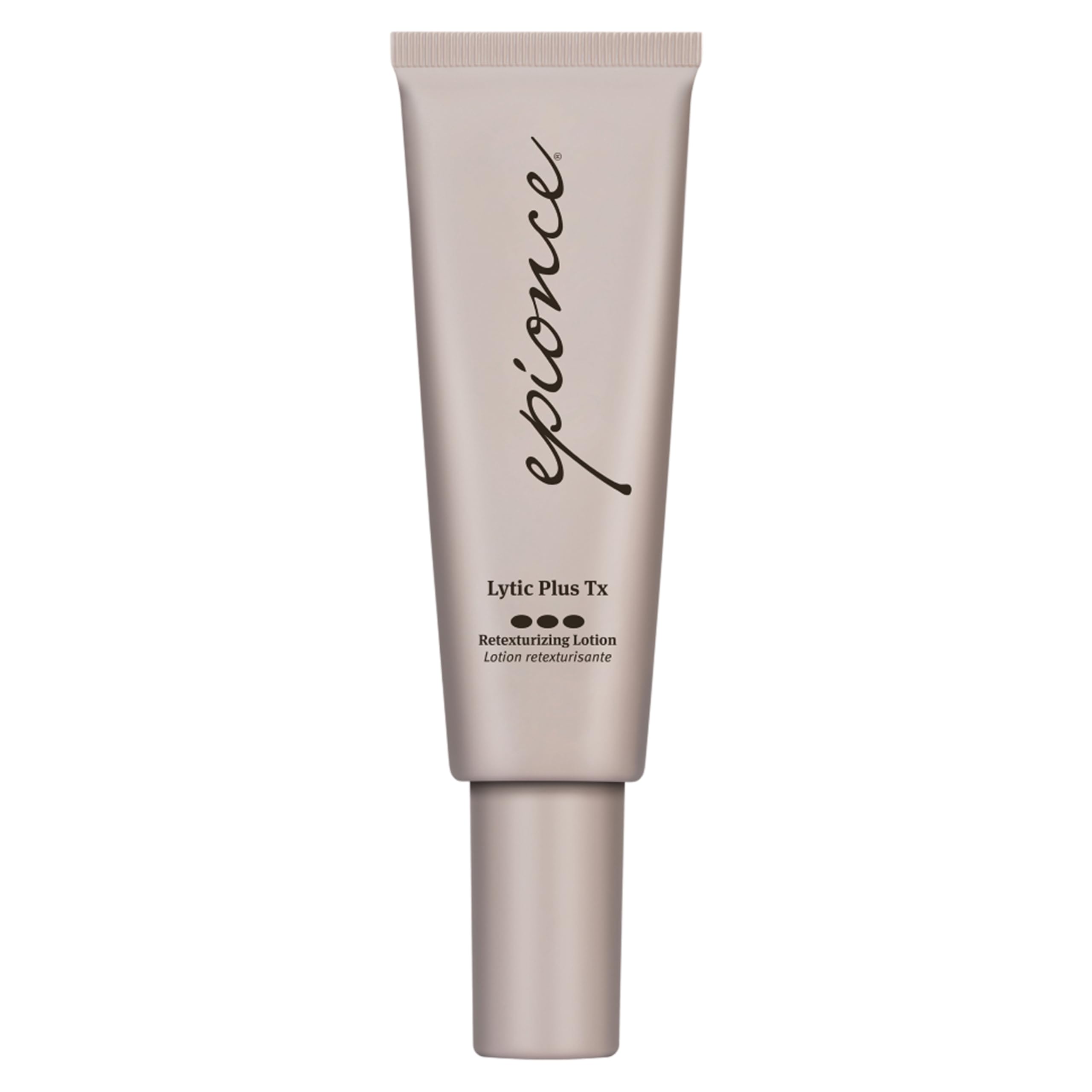 Epionce Lytic Tx bottle pump demonstrates an easy daily cleansing routine for clear skin.