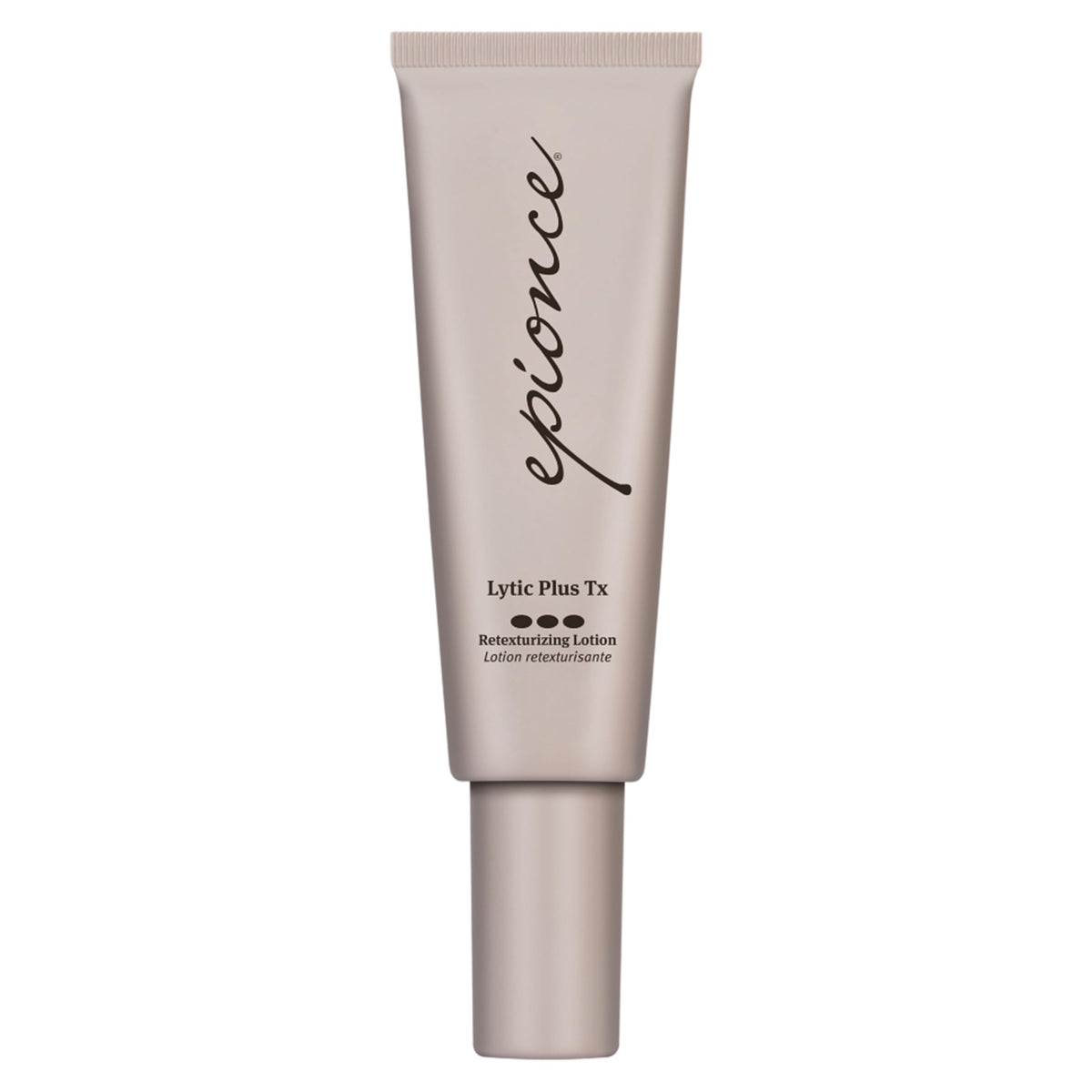 Epionce Lytic Tx bottle pump demonstrates an easy daily cleansing routine for clear skin.