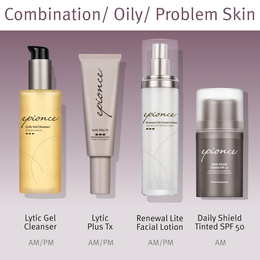 Epionce Lytic Tx porous cleansing image emphasizes pore refinement.