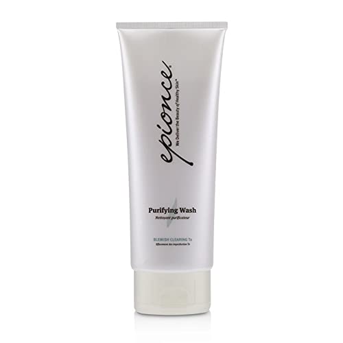 Epionce Purifying Wash bottle cleansing the face gently for all skin types.