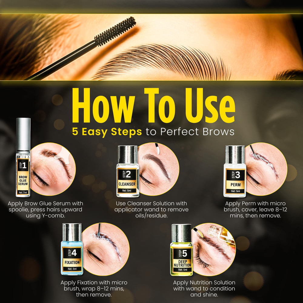 epocha brow lamination kit before after images show dramatic improvements.