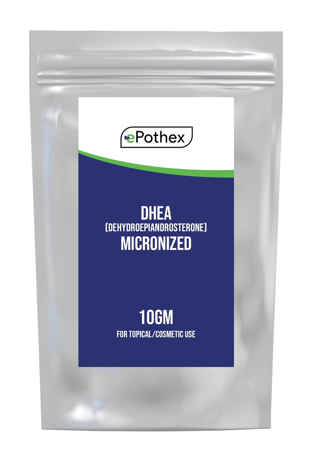 EPOTHEX DHEA micronized powder packaging for DIY cosmetics and easy dosing.
