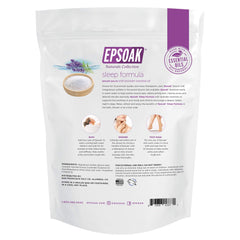 Epsoak Lavender Sleep Formula bottle close-up highlighting soothing scent