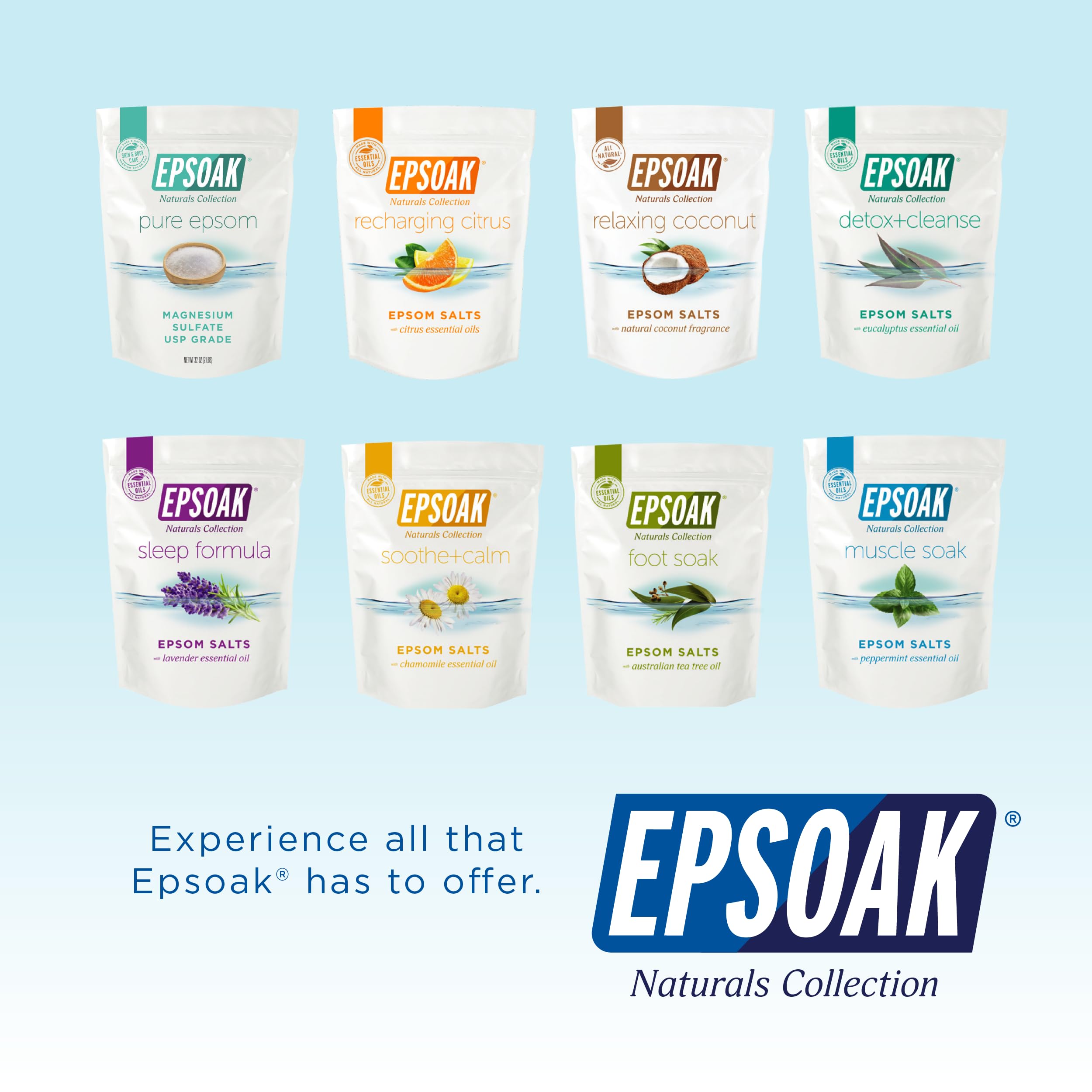 Epsoak Naturals magnesium bath flakes offer a pure, natural soak experience.