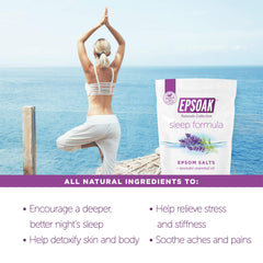 Epsoak salt grains dissolving quickly in warm bath water