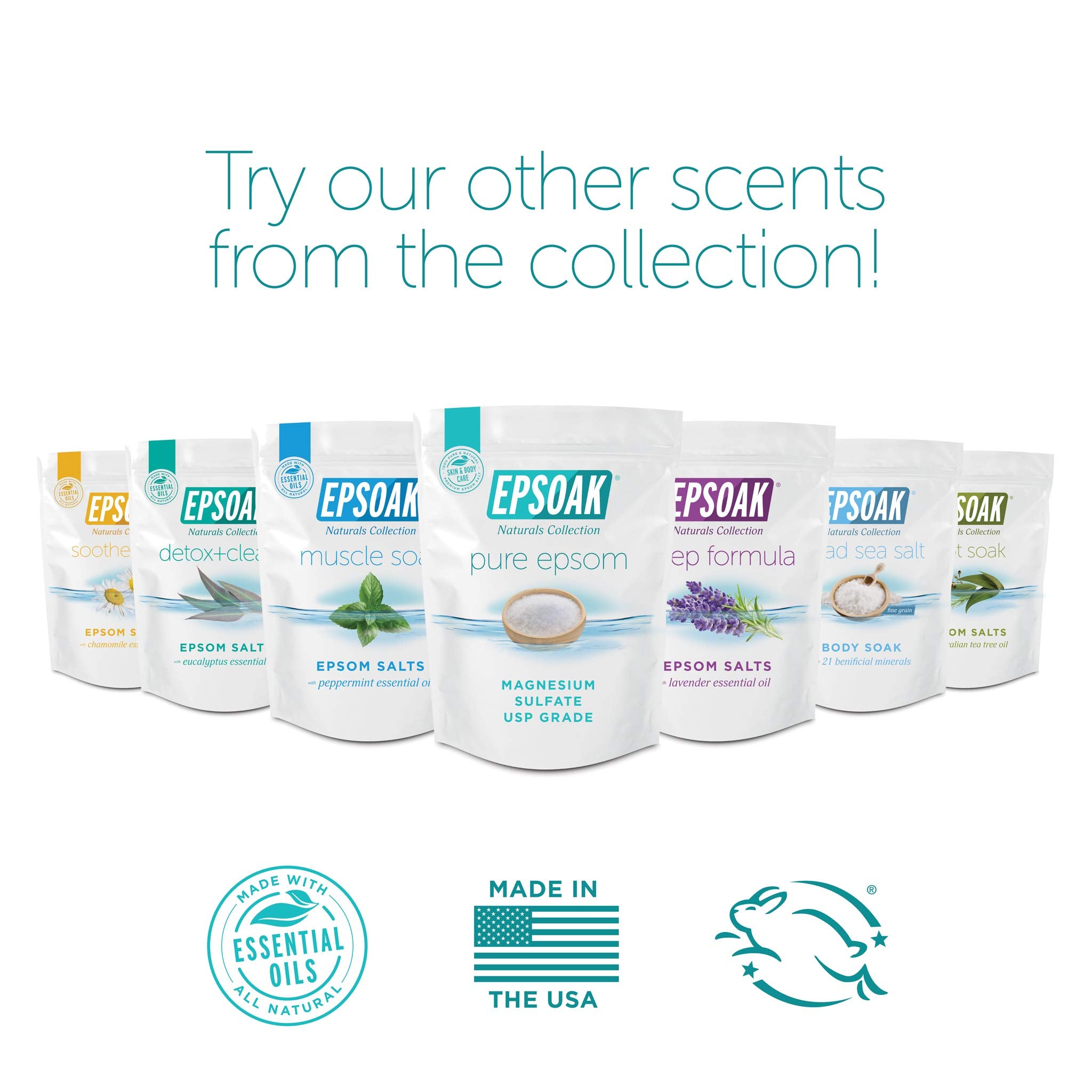 Epsoak two-pack display highlighting value and lavender aroma
