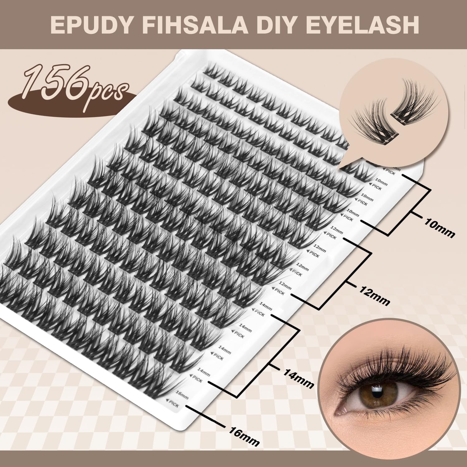 EPUDY FIHSALA pre-adhesive strips 10-16mm for quick, glue-free application.
