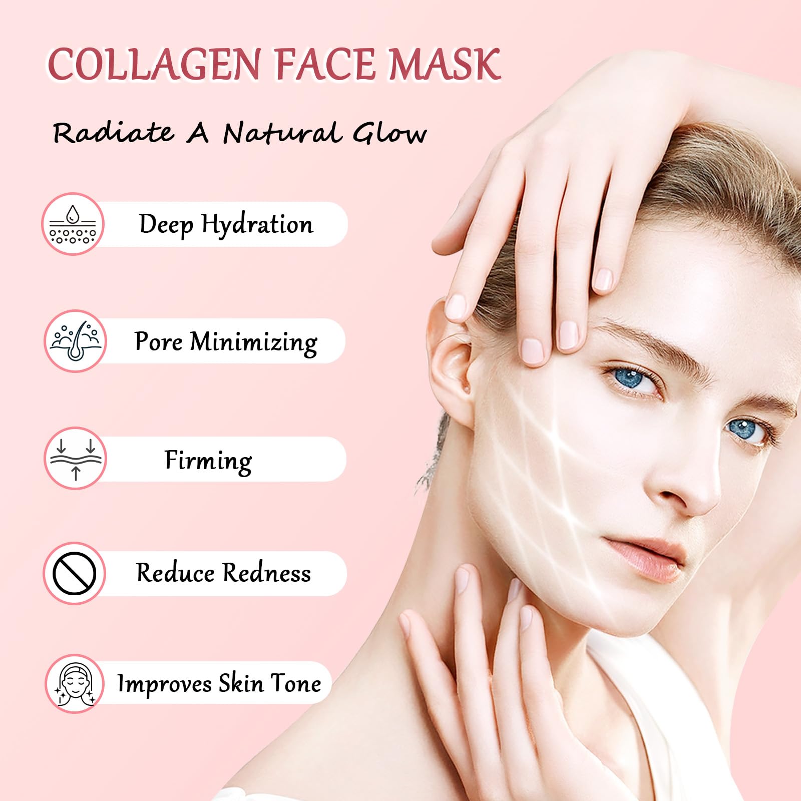 Eqimznv collagen mask tone-evening for a brighter complexion.