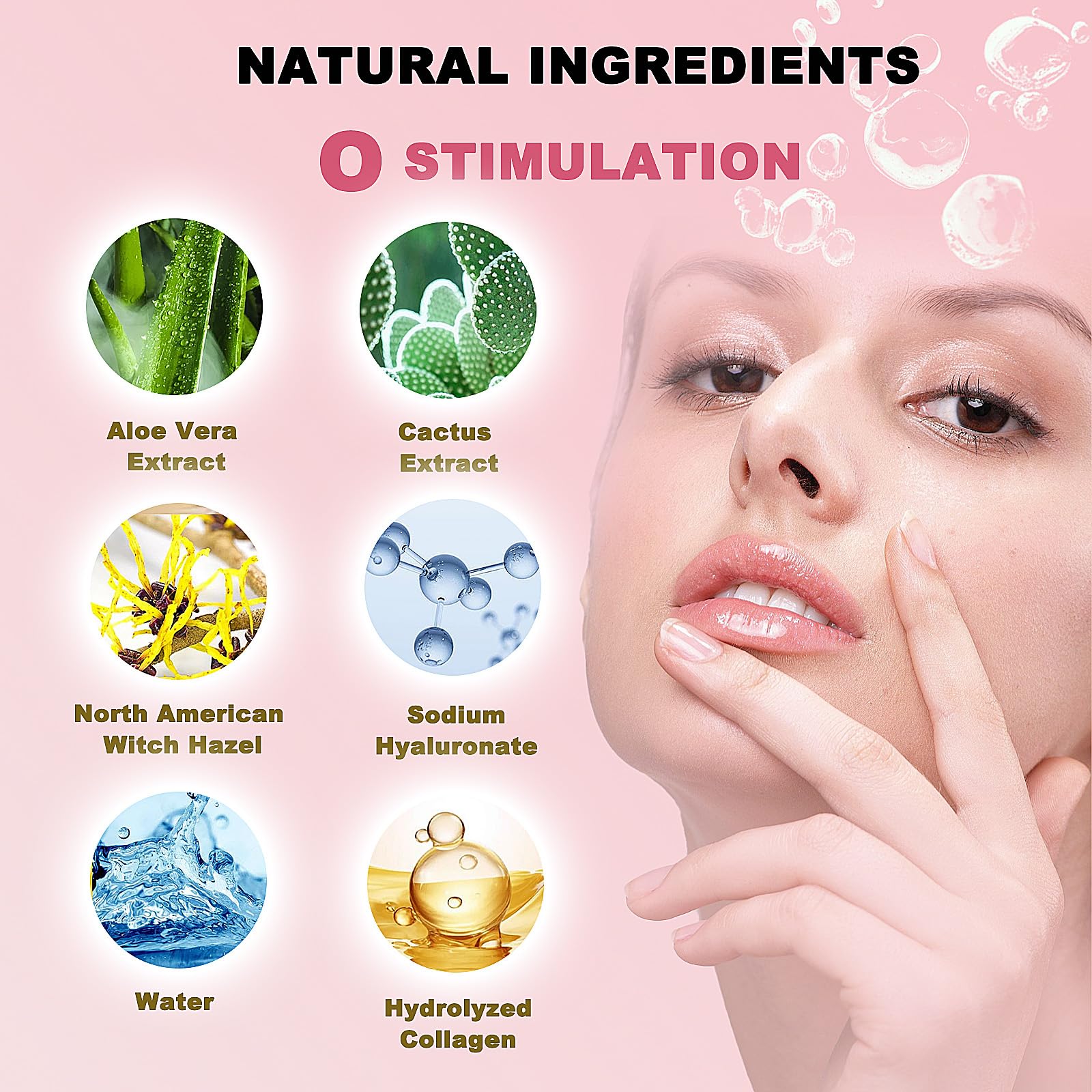 Eqimznv collagen lip mask close-up showing crystal-like gel texture.