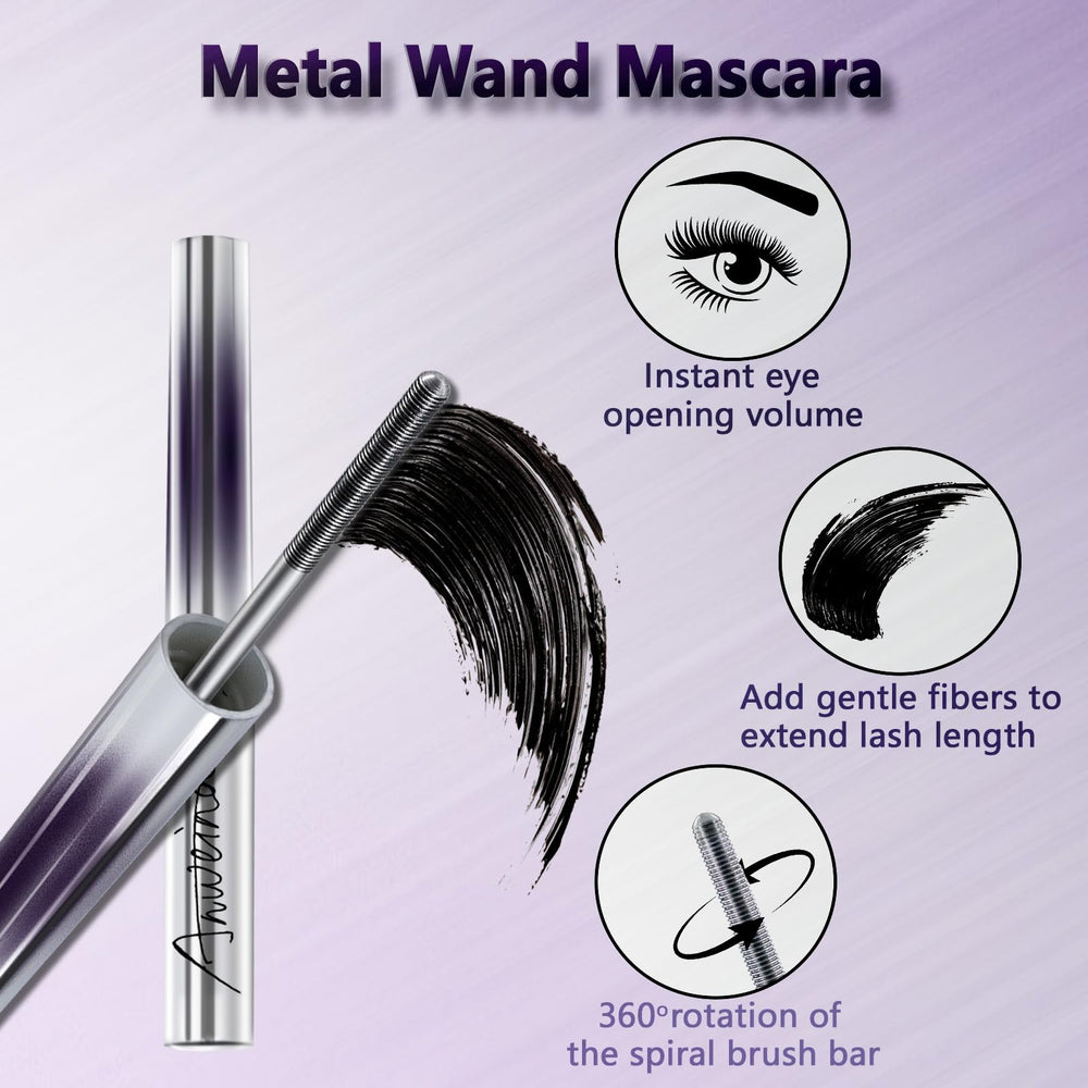 Eqimznv Iron Wand Mascara lashes with a defined 3D curl.