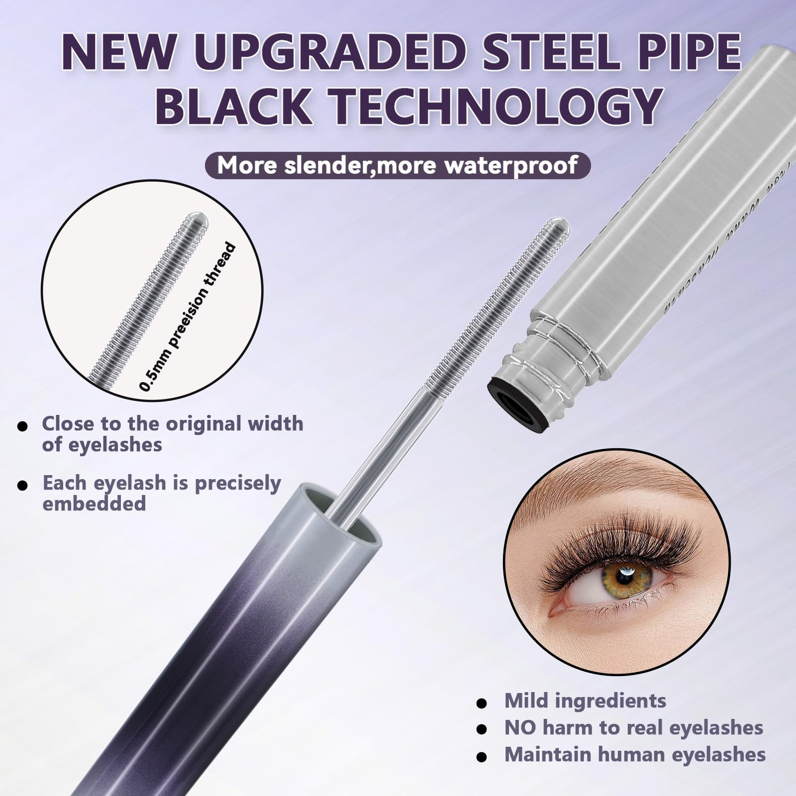 Eqimznv Iron Wand Mascara gentle removal with makeup remover.