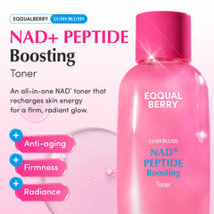 EQQUALBERRY NAD+ Peptide Toner bottle pour demonstrates even application