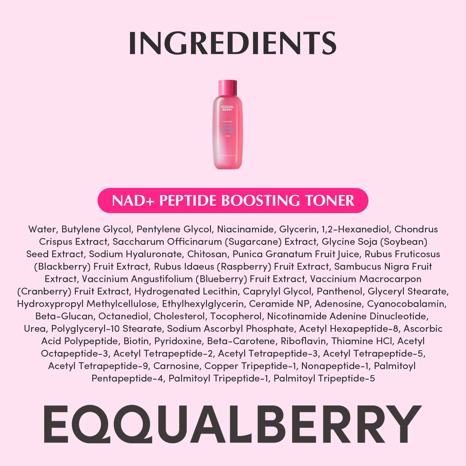 EQQUALBERRY NAD+ Peptide Toner packaging box portfolio design