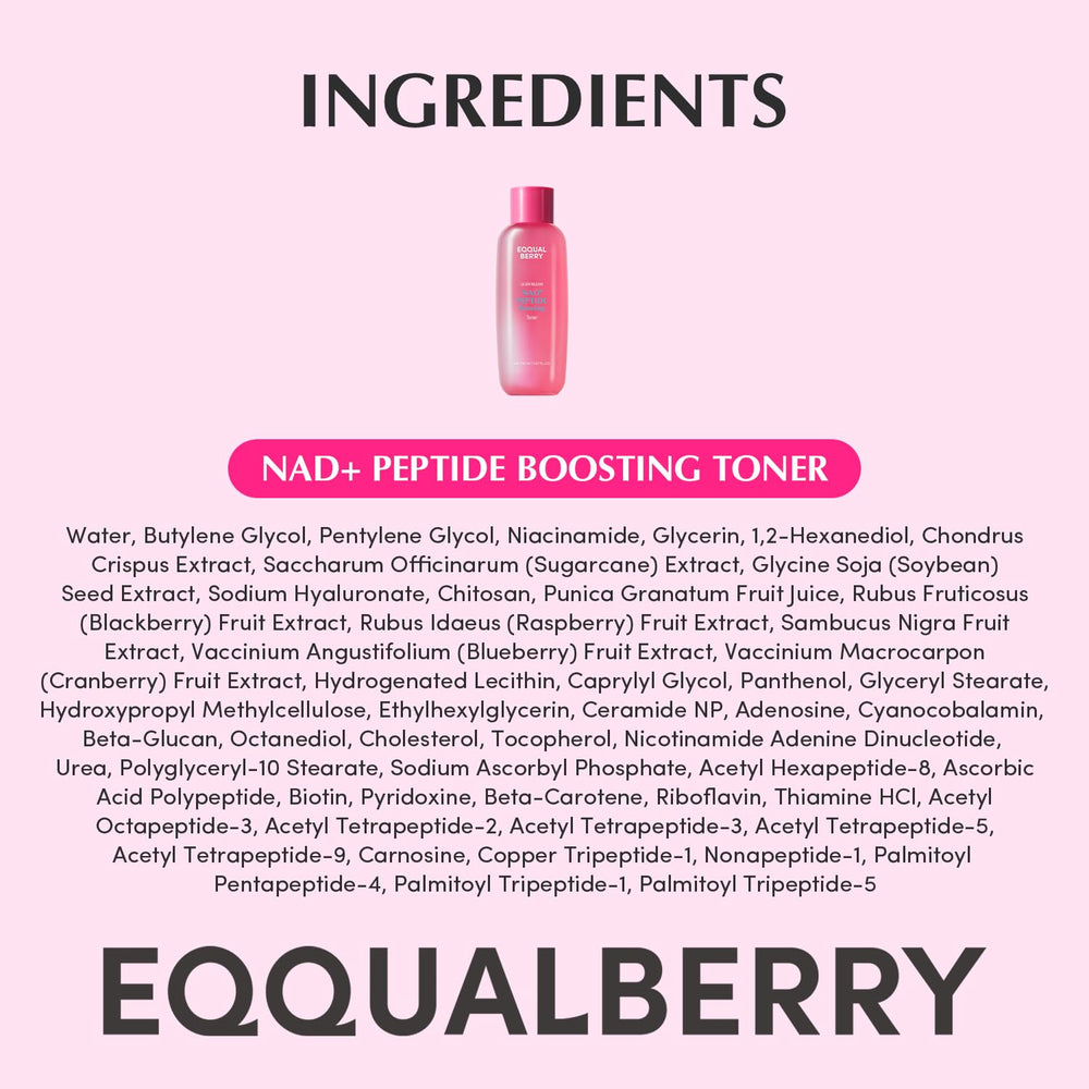 EQQUALBERRY NAD+ Peptide Toner packaging box portfolio design