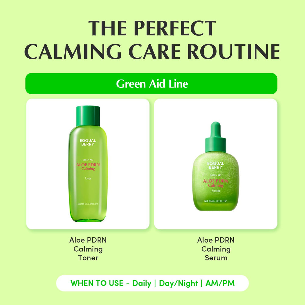EQQUALBERRY Toner in use shows calming flow across cheeks and forehead