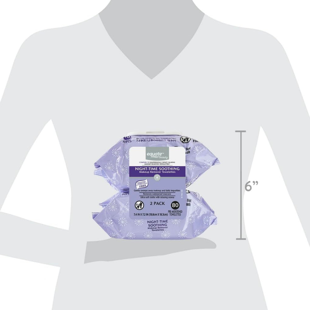 Equate makeup remover demonstrated removing waterproof mascara safely.