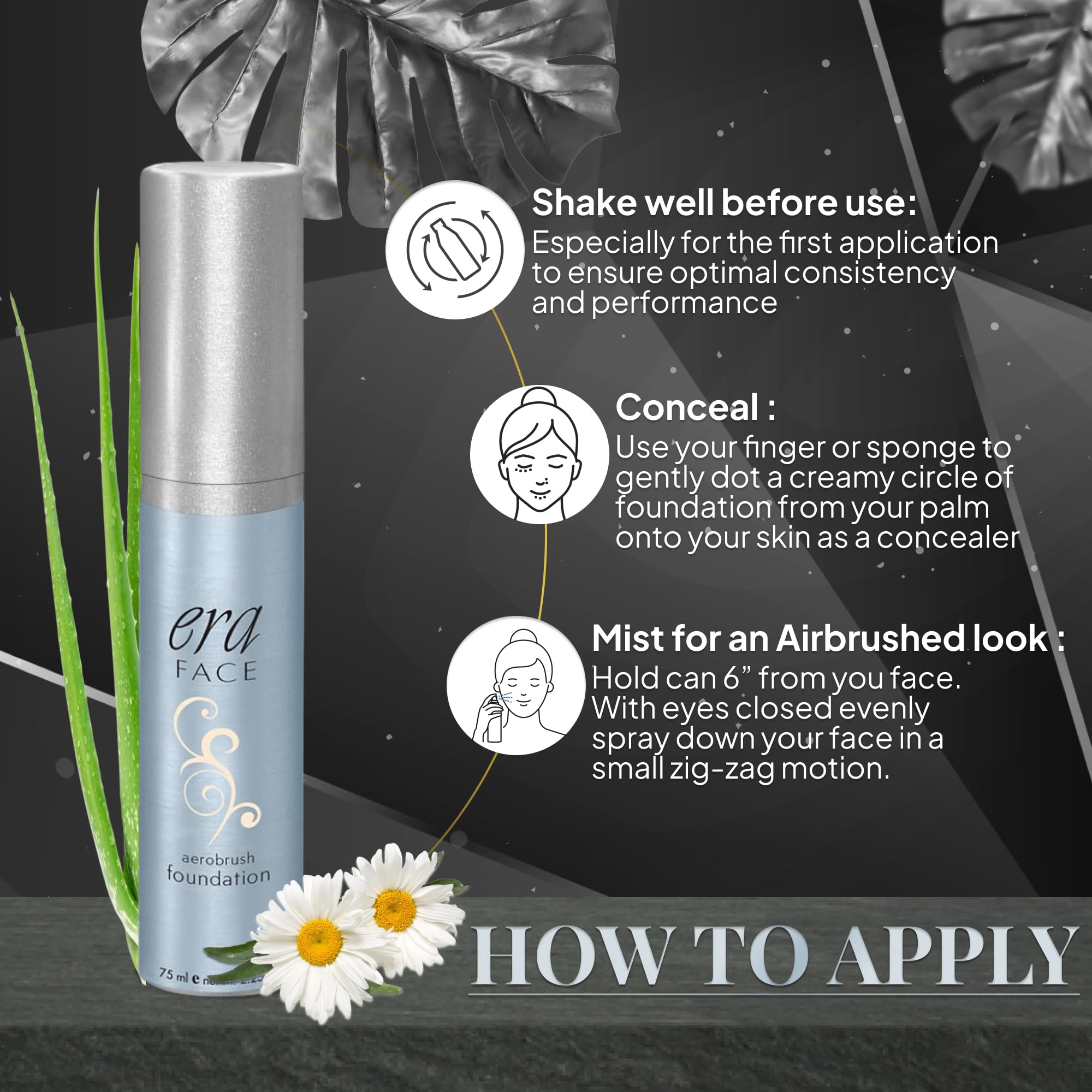 Application demo of ERA Face Spray Makeup for daily routine