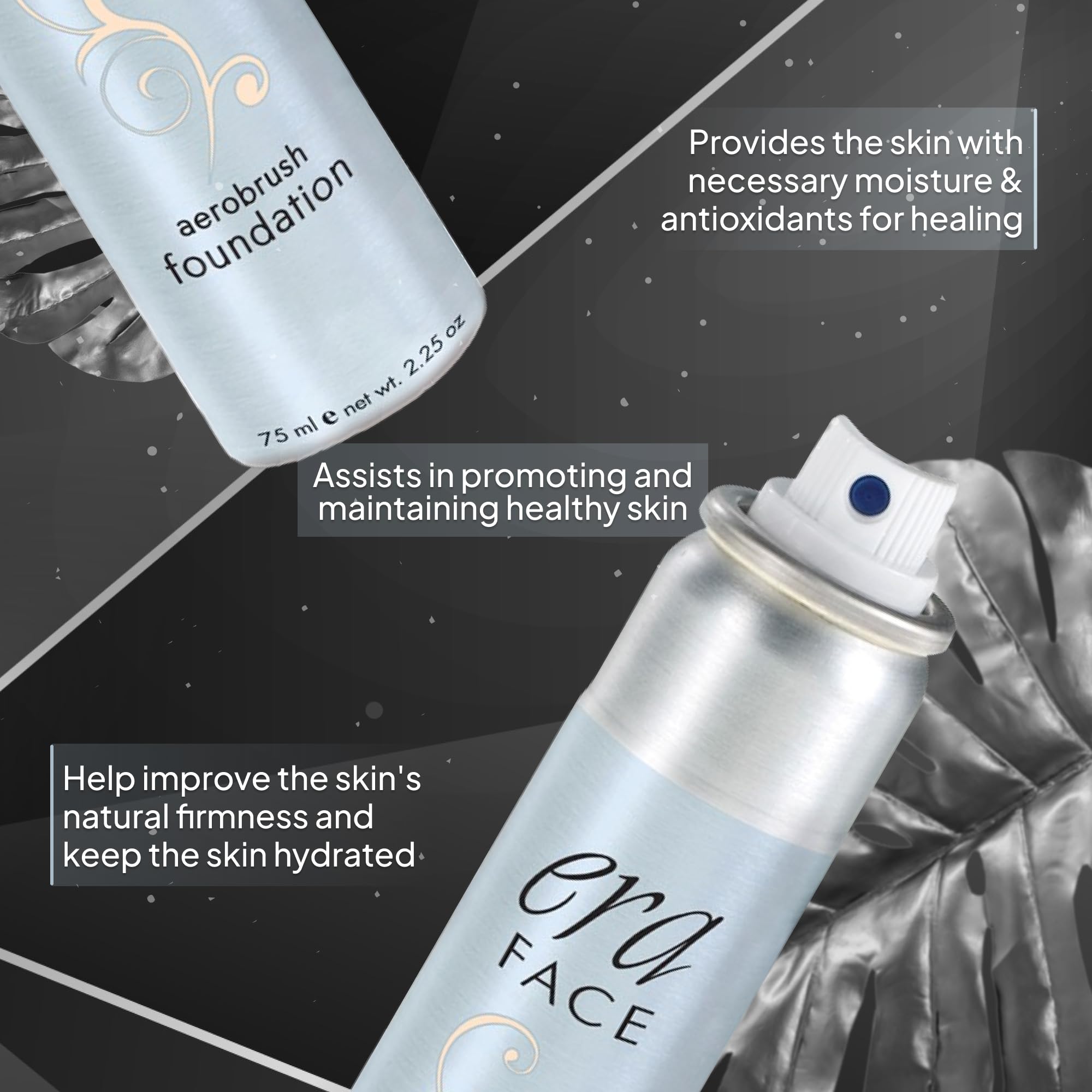 R2 Ivory swatches show color match for ERA Face Spray Makeup