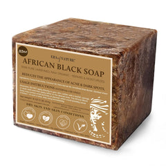 Era of Nature African Black Soap block, 2lb, long-lasting cleansing for dry skin.