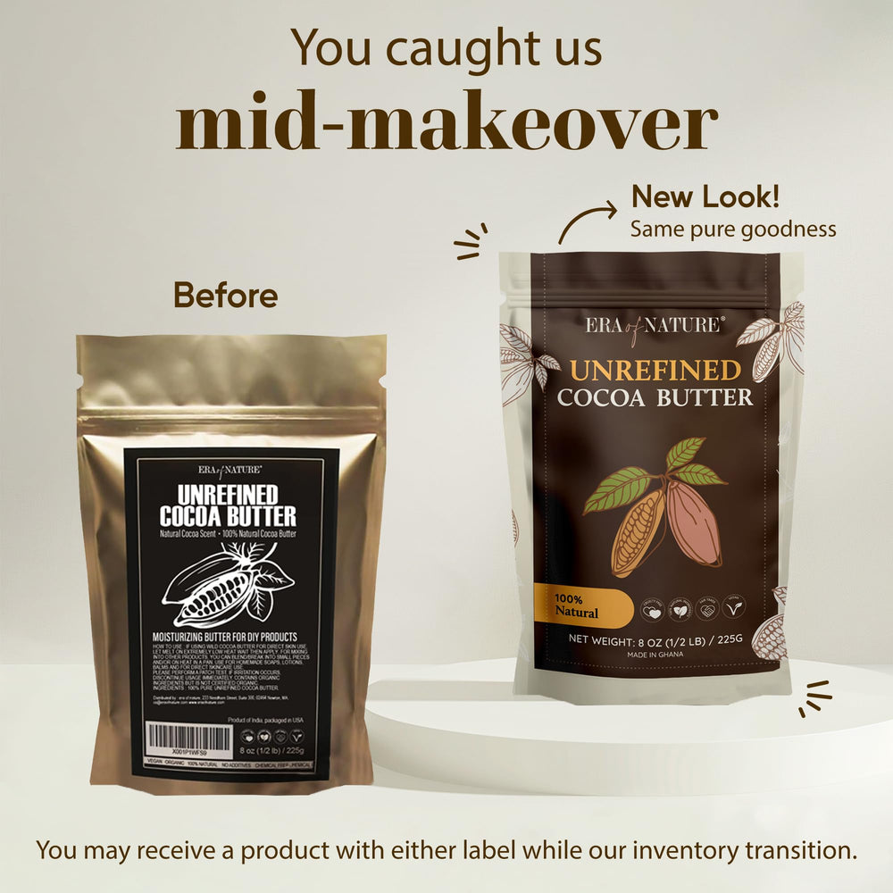 Era of Nature Cocoa Butter Raw applied as a hair mask for hydration