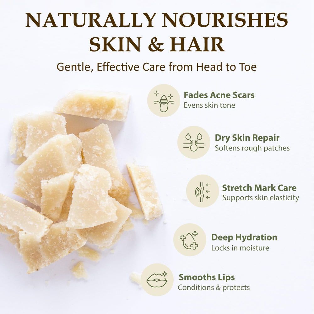 Era of Nature Cocoa Butter Raw on lips for smooth nourishment