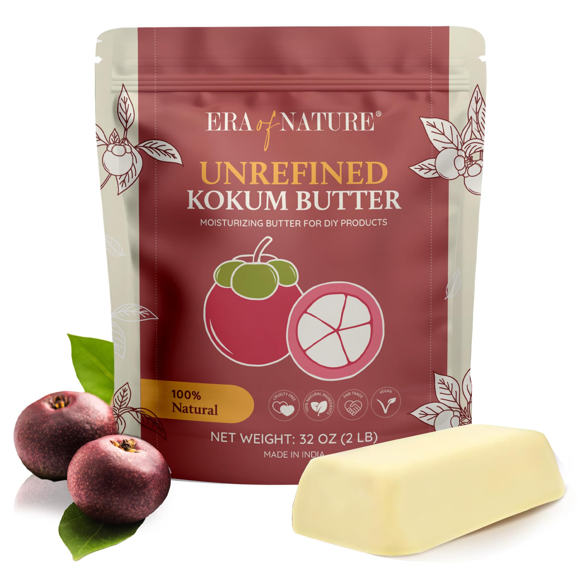 Era of Nature Kokum Butter Raw in a jar for DIY belly creams.