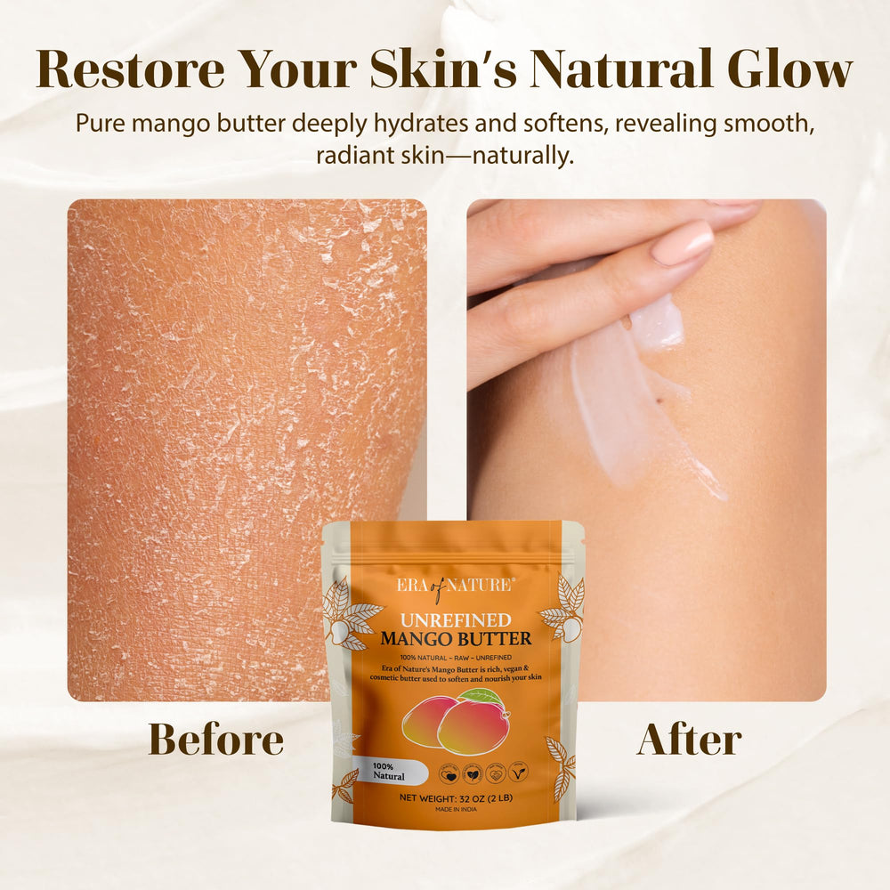 era of nature mango butter for hair conditioning delivers gentle conditioning and shine.