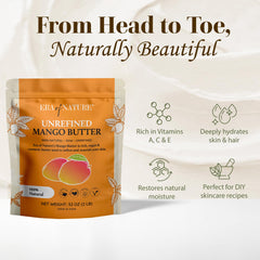 era of nature raw mango butter closeup shows creamy texture ideal for DIY lotions.