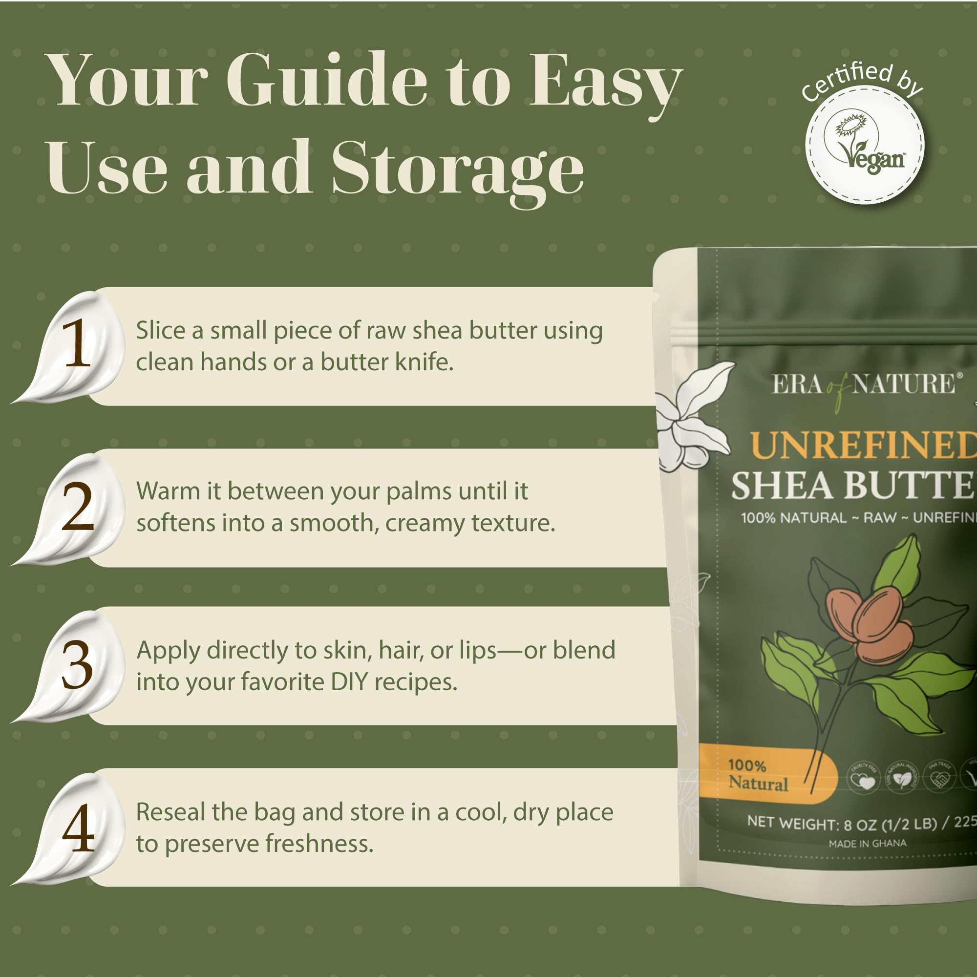 Era of Nature Shea Butter soap base for gentle cleansing bars