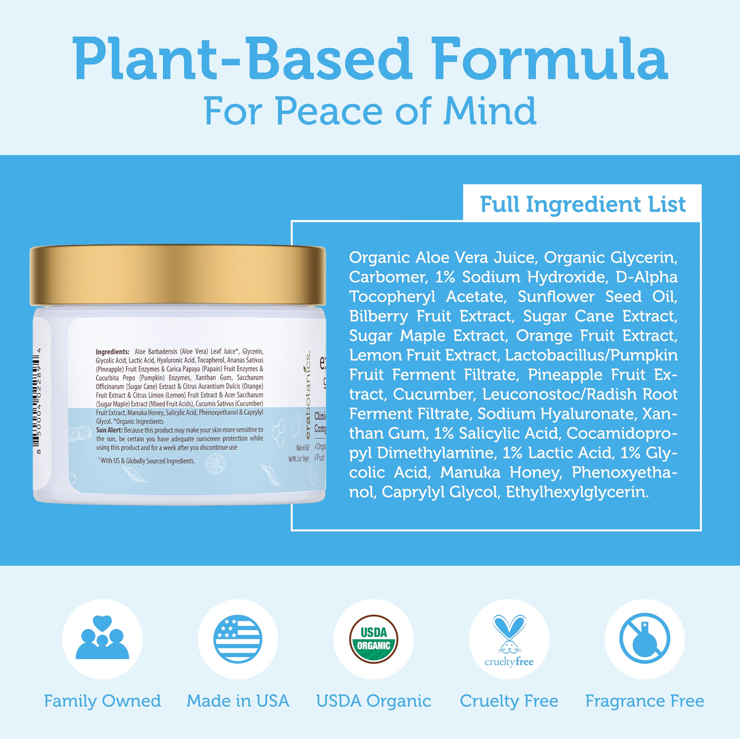 Era Organics dermatologist-tested label signals trusted, clean formulation.