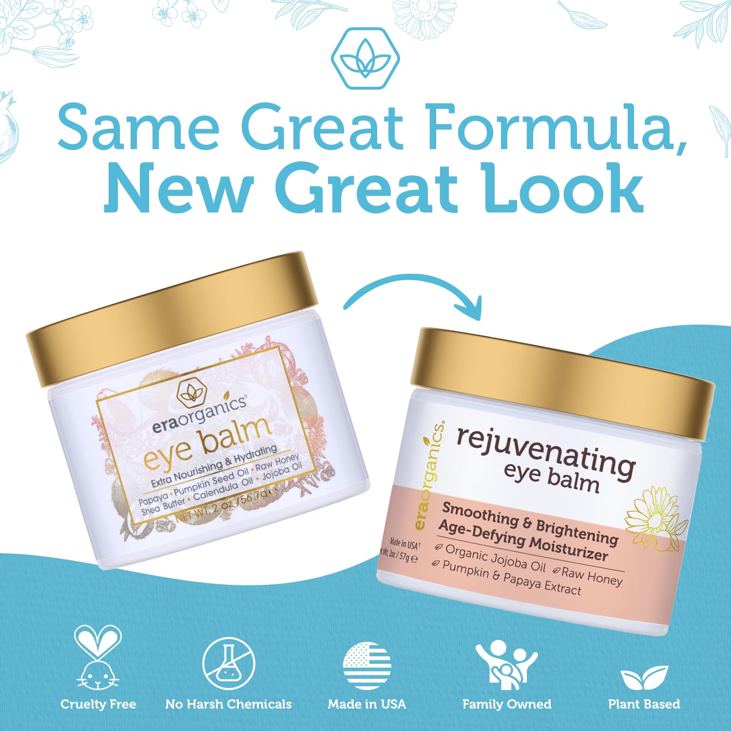 Era Organics Eye Moisturizer packaging highlights clean beauty commitment.