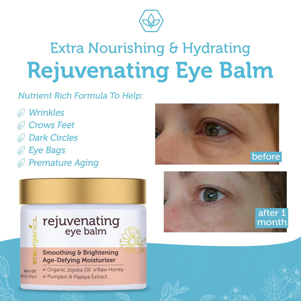 Era Organics Eye Moisturizer vitamin-rich oil blend supports skin health.